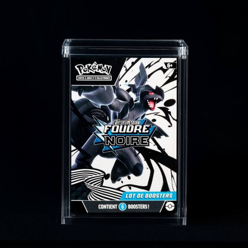 Protection Acrylique "Poke-Bundle" – Boîte Pokémon® 6 Boosters | Boîtier Transparent Anti-UV | 4 Temples