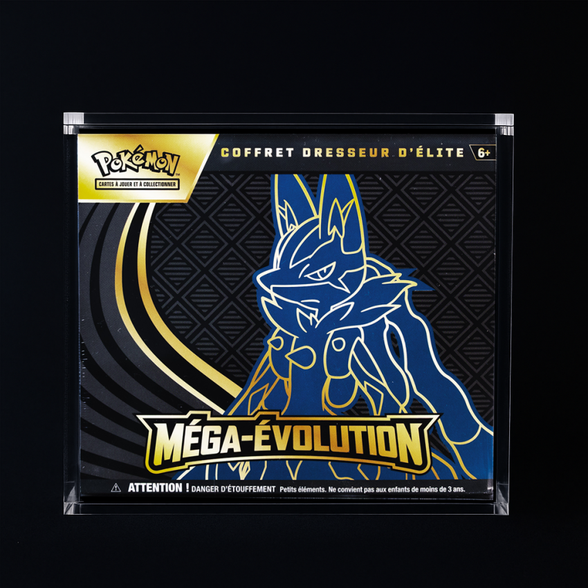 Protection Acrylique "Poke-Élite" – Boîte ETB Pokémon® | Boîtier Transparent Anti-UV Premium | 4 Temples