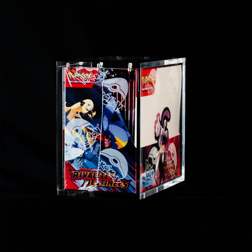 Protection Acrylique "Poke-Display" – Boîte Display Pokémon® | Boîtier Transparent Anti-UV | 4 Temples